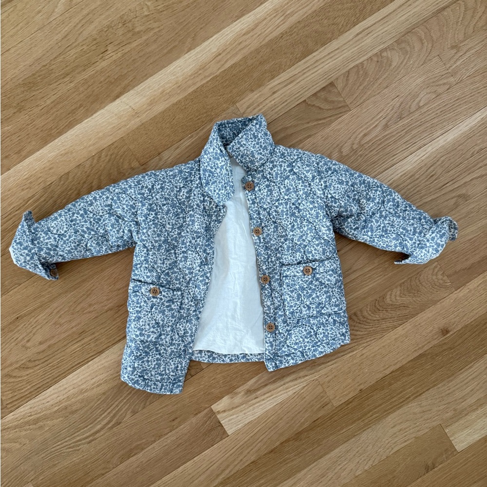 Floral blue H&M toddler jacket size 12-18mos